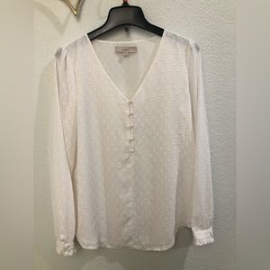 Loft white blouse size S